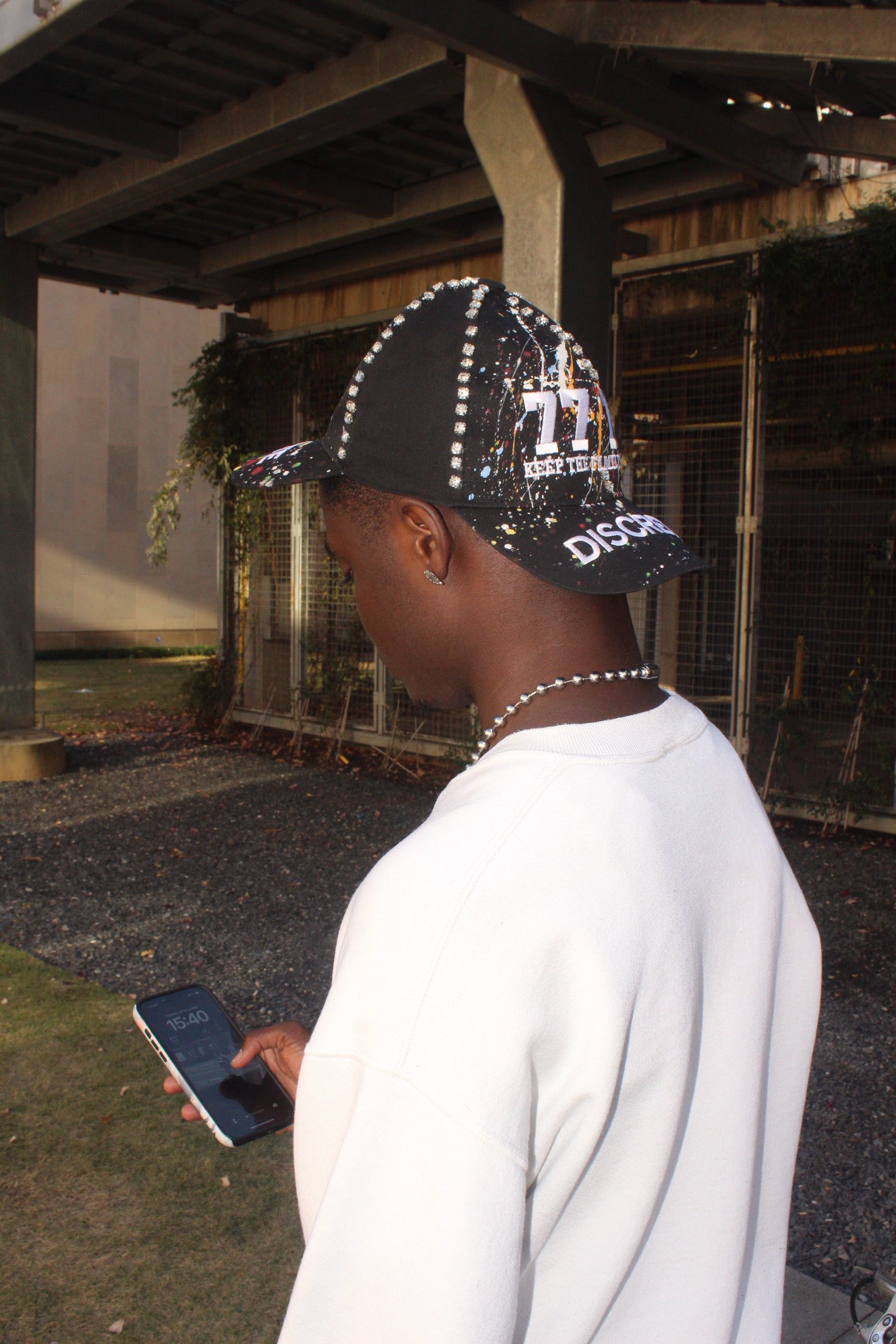 Black Double brim hat