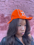 Orange double brim hat