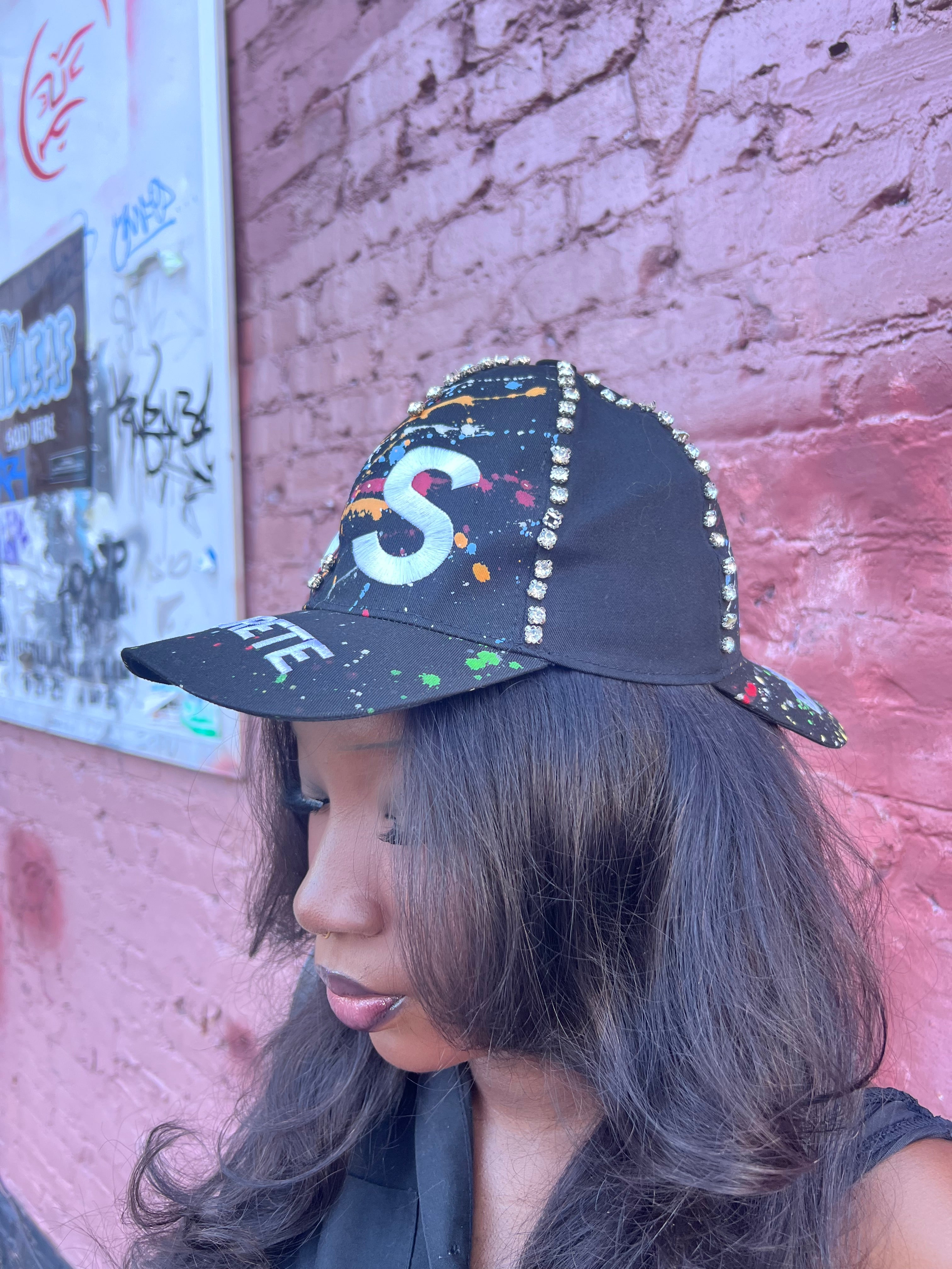 Black Double brim hat